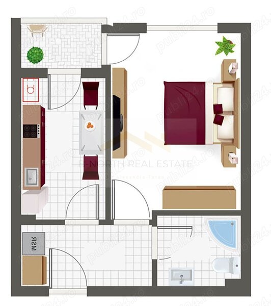 Berceni, Drumul Binelui, garsoniera de inchiriat 35 mp, bloc nou 2023